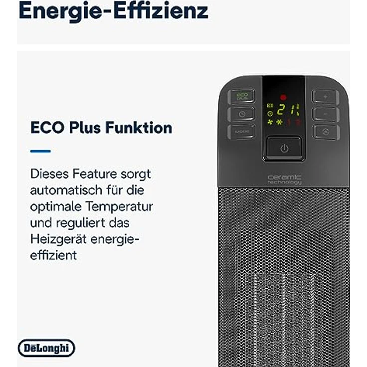 De'Longhi HFX65V20 Keramikheizer (2000 W) schwarz-grau, Heizlüfter – Bild 5
