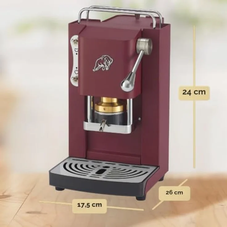 Faber Pro Essential Chrom, ESE Pad Espressomaschine in Cherry Red mit Wassertank aus Glas und erhöhtem Auslauf – Bild 7