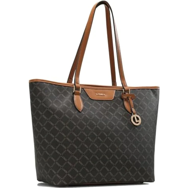 L.Credi Filiberta Shopper Tasche, 32 cm, braun, 100% Polyurethan, perfekt für Alltag und Freizeit – Bild 2