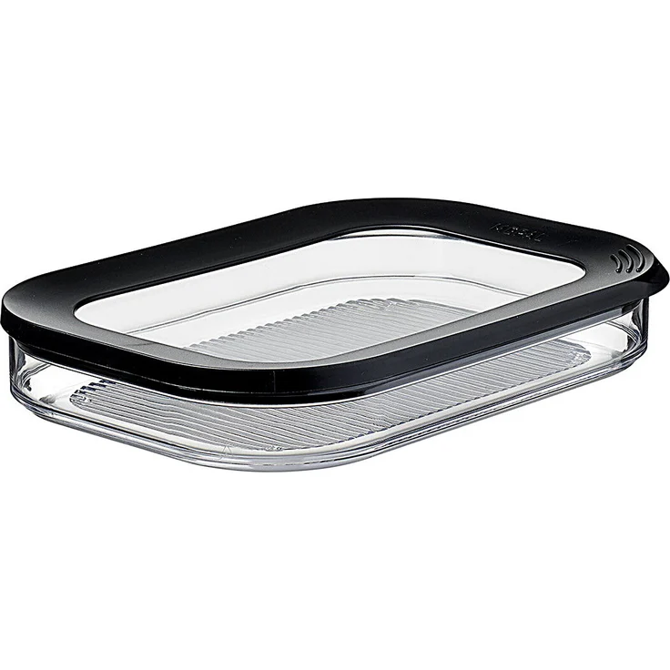 Mepal Aufschnittdose Modula 550/1 - Schwarz, Aromadichter Deckel, Stapelbar, Transparenter Deckel – Bild 1