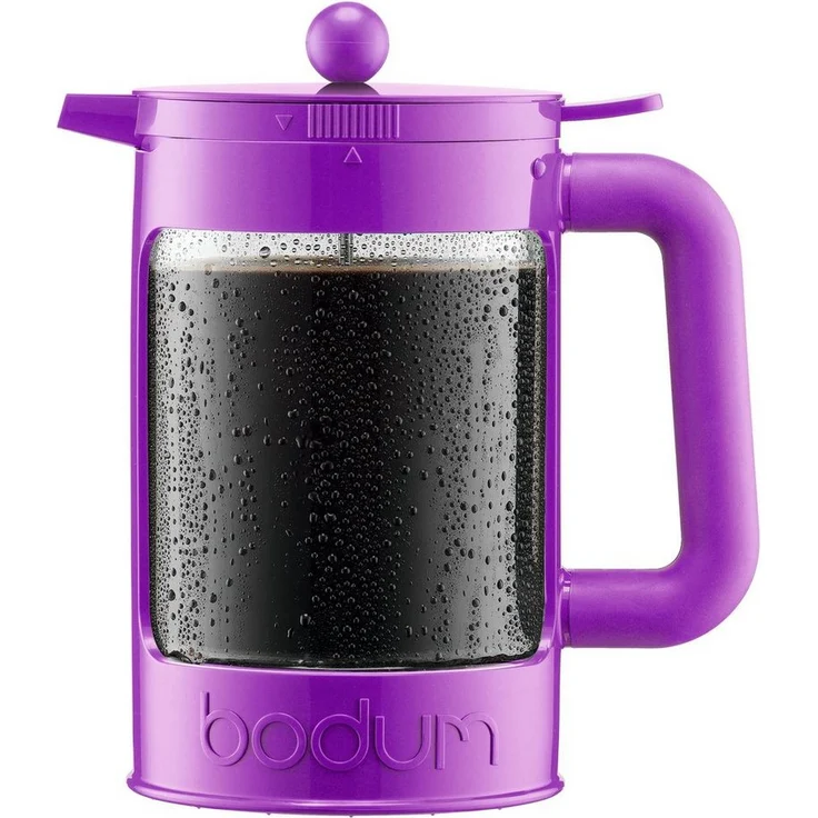 Bodum French Press Eiskaffeepresse, 1,5 Liter, Handpresse mit zusätzlichem Verschluss, violett