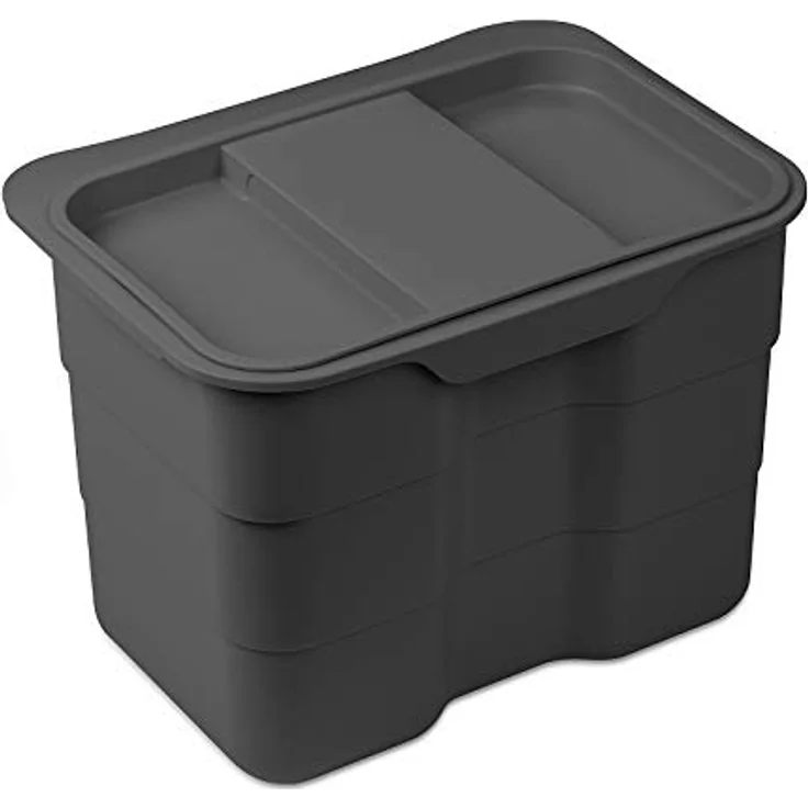 Biobin Multifunktionsbehälter 4,2 L anthrazit mit Deckel 170 x 227 x 172 mm zum Einhängen Multifunktionsbox Einhängebehälter von SO-TECH® – Bild 2