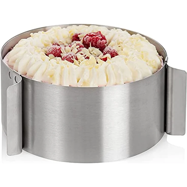 wenco Tortenring verstellbar 16-30 cm, 8 cm hoher Kuchenring aus Edelstahl, hitzebeständig bis 180°C, rostfrei, silber, spülmaschinengeeignet – Bild 5