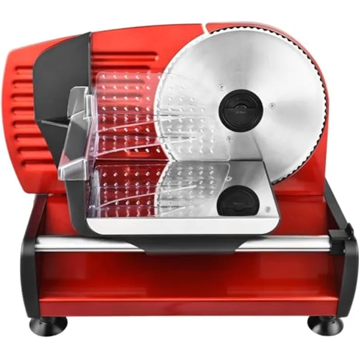 Efbe Allesschneider AS 1003 RD 2M, 150 W, stufenlose Schnittstärkeneinstellung, Edelstahlmesser, Rot