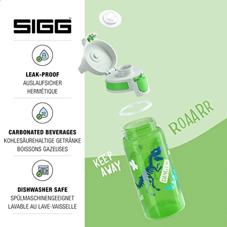 SIGG VIVA ONE Jurassica 0.5 L, BPA frei, Auslaufsicher, Co# tauglich – Bild 3