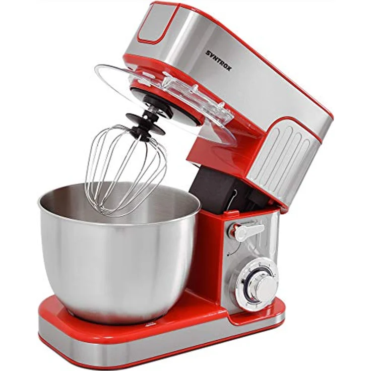 Syntrox Küchenmaschine de Luxe 5,5 L, Knetmaschine mit Fleischwolf, rot – Bild 10