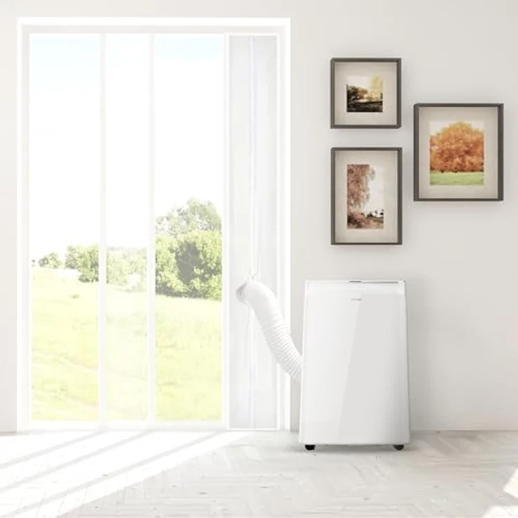 Cecotec Fensterabdichtung 230x35 cm für Klimaanlagen-Abluftschlauch, 100% Polyester mit Reißverschluss und Klebeband zur perfekten Abdichtung – Bild 1