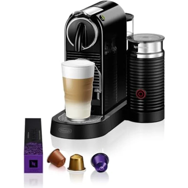 De'Longhi Nespresso Citiz EN267.BAE Kapselmaschine, Hochdruckpumpe und ideale Wärmeregelung mit Aeroccino (Milchaufschäumer), Energiesparfunktion, Schwarz – Bild 2