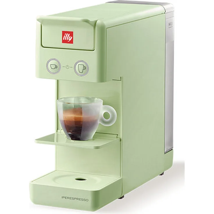 Illy Y3.3, Automatische Kapsel-Kaffeemaschine mit 0,75 l Wassertank und Iperespresso-System, grün