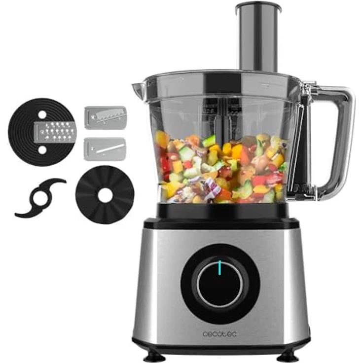 Cecotec Lebensmittelprozessor Paprika 1300, 2000W Edelstahl, 3,5L Schüssel, 2 Geschwindigkeiten, 3 Schneidscheiben, 1 Hackmesser und 1 Knetmesser – Bild 1