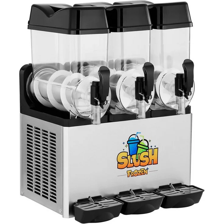 Royal Catering Slush Maker 3 x 12 L Eismaschine Gastronomie, Stahl, Kunststoff (Polycarbonat)