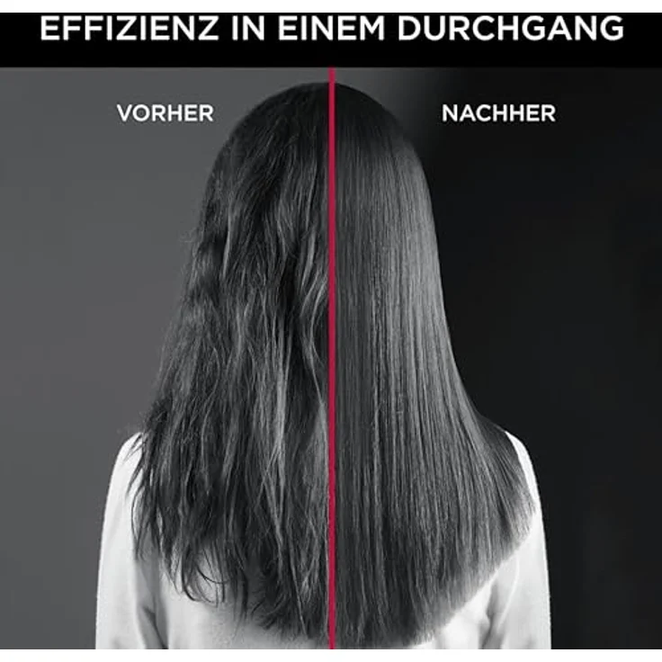 Rowenta x Karl Lagerfeld SF161L Easyliss Haarglätter | Ein-Knopf-Bedienung | Keramik-Turmalin-Beschichtung | bewegliches Platten-System | Straight & Curl-Funktion | konstante 200°C | Schwarz/Rot – Bild 4
