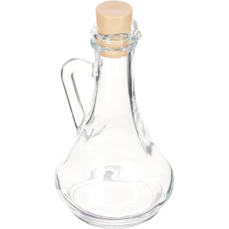 Pasabahce Essigspender Set, 2-tlg. Ausgießer für Öl und Essig, 260 ml, Korkverschluss, modernes Design – Bild 2