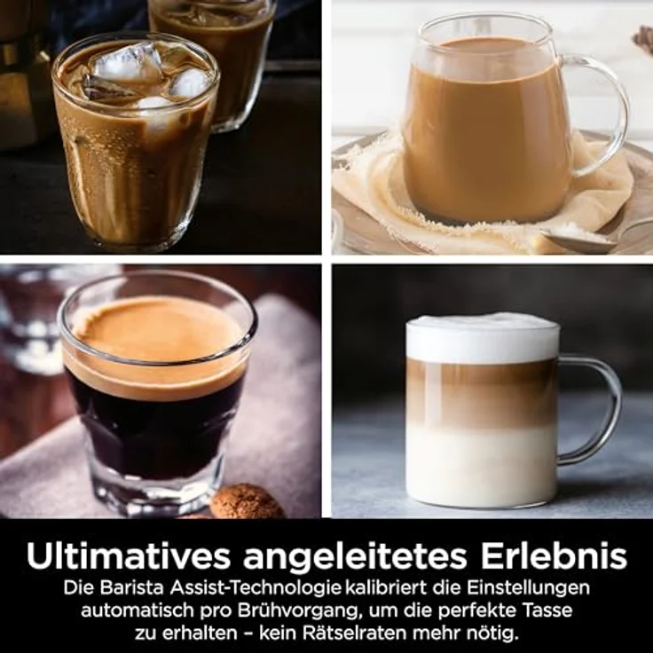 NINJA Luxe Cafe ES701EU, Siebträgermaschine mit integriertem Mahlwerk, 13 Espresso-Arten, 5 Schaumvoreinstellungen, automatischer Tamper und Reinigung – Bild 3