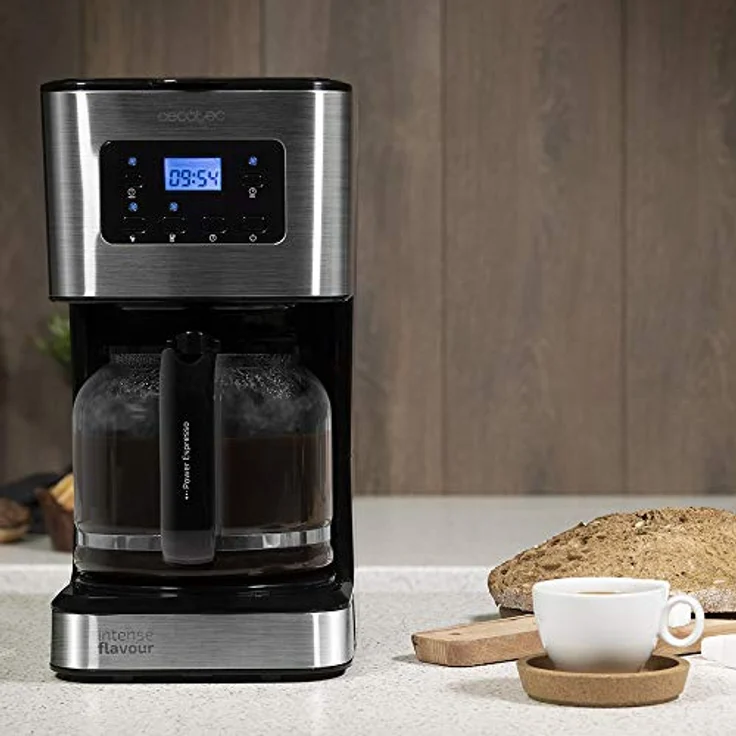 Cecotec Coffee 66 Smart Filterkaffeemaschine 950 W1,5L Hitzebeständige Kanne Permanentfilter 24 Stunden Timer Autoclean Exteme Aroma LCD Display Wärmplatte Abschaltautomatik Dosierer Schwarz Edelstahl – Bild 2