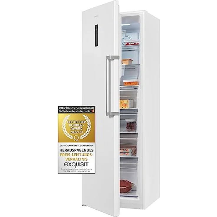 Exquisit Gefrierschrank GS295-NF-H-040D weiss | 274 l Nutzinhalt | NoFrost | Alarm | 60cm Breite – Bild 1