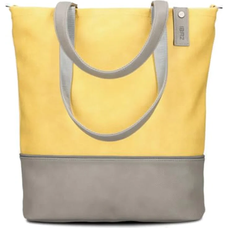 Zwei Shopper Jana J145, modische Handtasche aus Kunstleder in Gelb, 36 x 13 x 35 cm – Bild 3