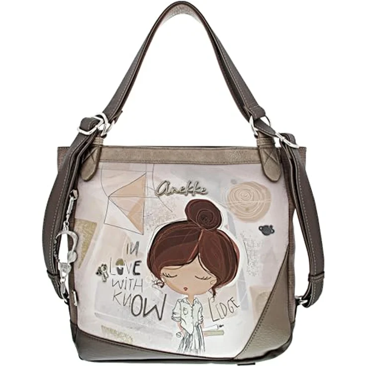 Anekke Sophia Schultertasche, 31 cm, Mehrfarbig, aus hochwertigem Polyurethan mit praktischen Taschen und Rucksackfunktion – Bild 1