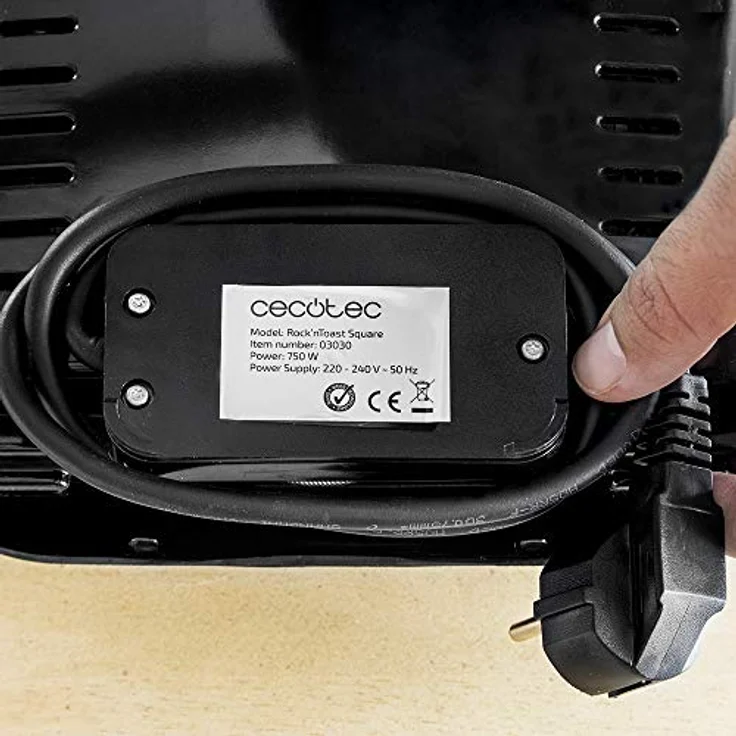 Cecotec Toast Grillfläche.Sandwichmaker mit Antihaftbeschichtung, Kapazität für 2 Sandwiches, Grillfläche, Cold Touch-Griff, Cable Retriever, 750 W. – Bild 10