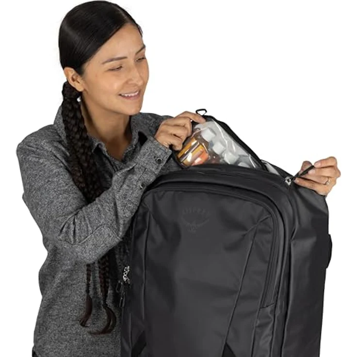 Osprey Transporter Wheeled Carry On Reisetasche, 50 cm, Blau, 38 l, Handgepäck, mit Reißverschlussfach und praktischen Taschen – Bild 10