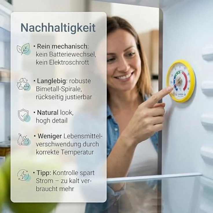 Lantelme Kühlschrankthermometer 3er Set, Selbstklebend mit Temperaturanzeige -50°C bis +50°C, robuster Kunststoff, Farbauswahl – Bild 3