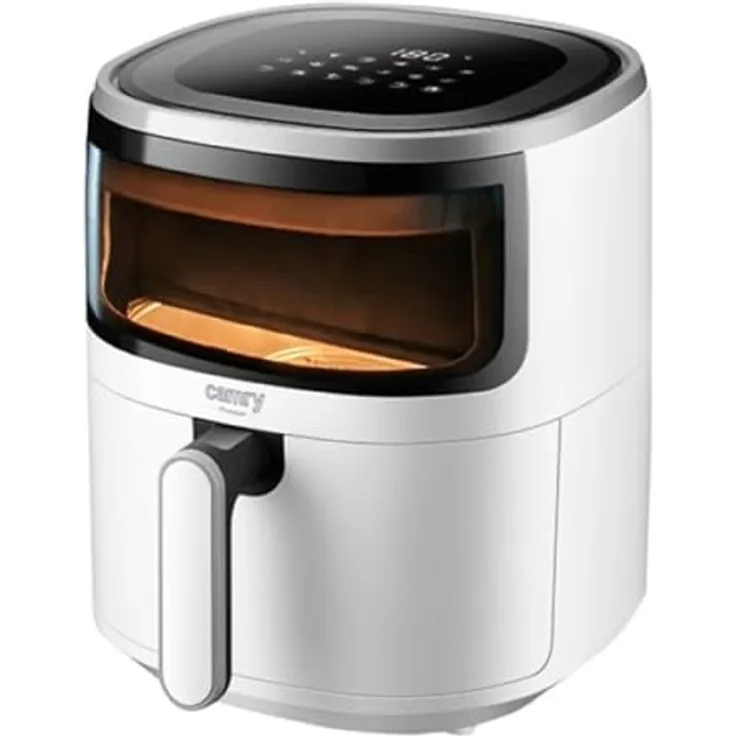 Camry Heißluftfritteuse CR 6313, Airfryer, Backofen, 12 Programme, 5 Liter, weiß
