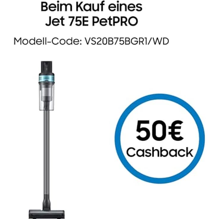 Samsung Jet 75E PetPRO Akku-Staubsauger, 200 W, Inkl. Tierhaarbürste Pet Tool und weiterem Zubehör, Mint, VS20B75BGR1/WD – Bild 2