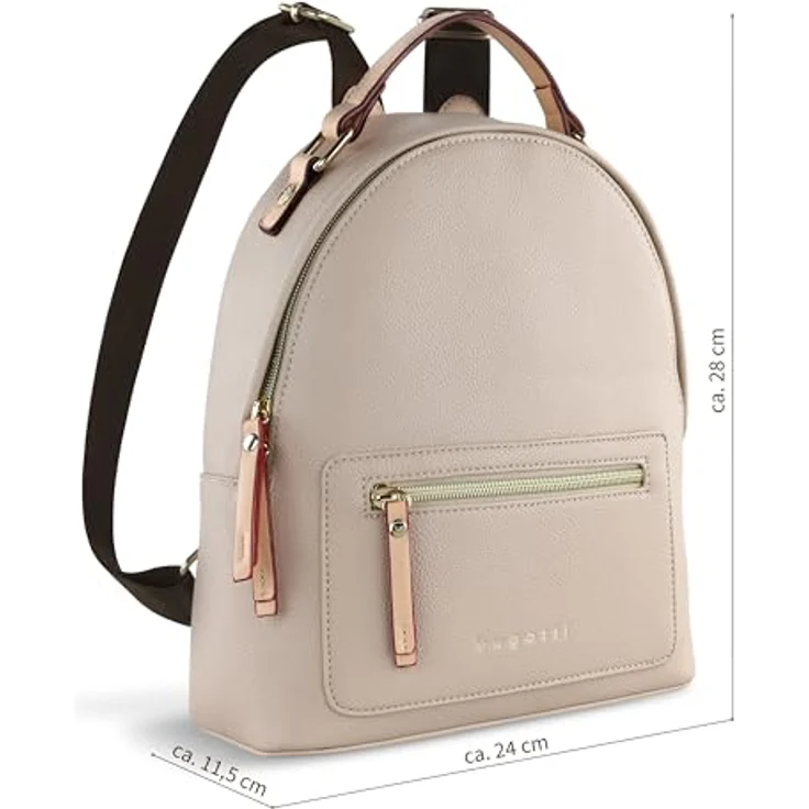 bugatti Ella City Rucksack, 28 cm, beige, 100% Polyurethan, 24 x 11.5 x 28 cm – Bild 2