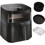Haier Heißluftfritteuse mit Glasfenster I Airfryer mit 9 Programmen & 7 Liter Fassungsvermögen 1700W Fryer mit LED Display I Fritteuse Heißluft ohne Fett I spülmaschinenfest [Serie 5 - HAF5TWA3]