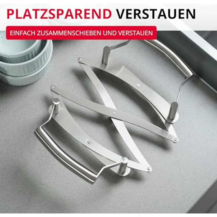 Westmark Ausziehbarer Topf-Untersetzer, 18 - 42 cm, Rostfreier Edelstahl, Flexi, Silber, 16412260 – Bild 7