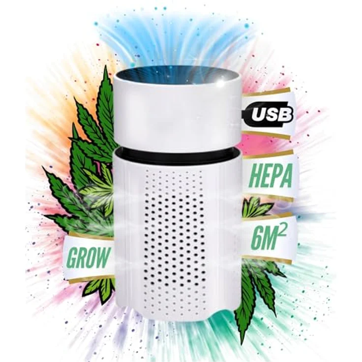 TronicXL Mini Luftreiniger HEPA H13 Filter, kompakt mit 3 Geschwindigkeiten, USB powered für Growboxen und Zelte – Bild 1