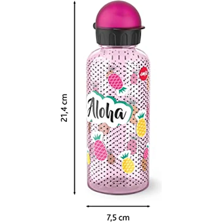 Emsa Trinkflasche Teens Tritan Aloha, 0.6 L, auslaufsicher, hygienisch reinigbar, bunt mit Motiv – Bild 2