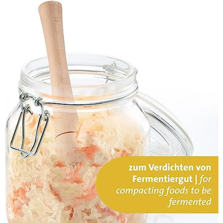 Westmark Fermentier-Stampfer – robuster Handstampfer, ideal für Kimchi, Sauerkraut und zum Fermentieren von Gärgut, mühelose Anwendung – Buchenholz – Bild 4