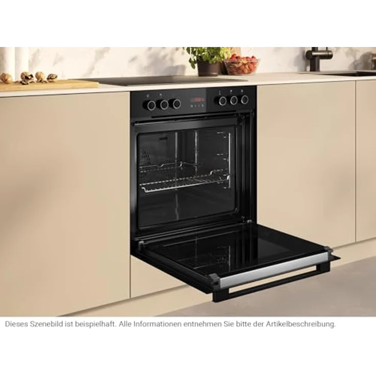 Neff EX4PB0 Set Pyrolyse Einbauherd E2CCG6AK3 + Glaskeramikkochfeld M16SRF0L0, 71 l Volumen, Schwarz, mit 7 Beheizungsarten und Selbstreinigungssystem – Bild 6