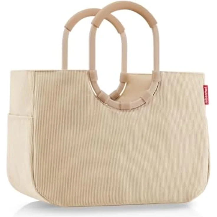 reisenthel Loopshopper L Frame, Einkaufstasche aus hochwertigem Cord in Beige mit 25 l Volumen, stabiler Aluminiumrahmen und wasserabweisendem Material – Bild 2