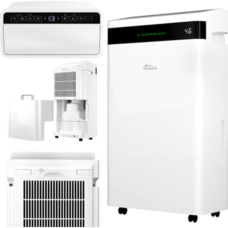 TroniTechnik TT-EF-04, Luftentfeuchter mit 20 l/Tag Entfeuchtungsleistung, WiFi-Steuerung, abnehmbarer Tank, automatische Abschaltung