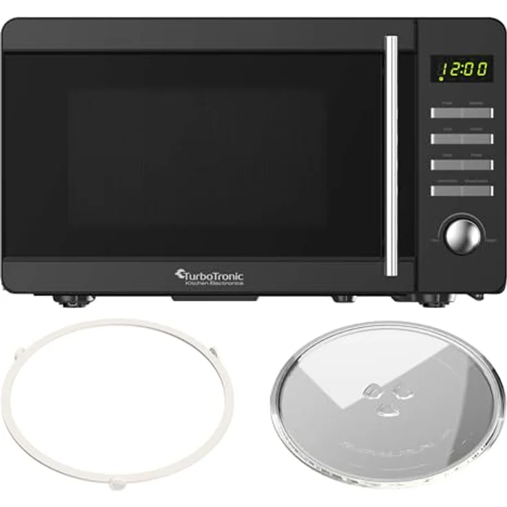 TurboTronic TT-MW20 Digitale Mikrowelle, 700 Watt, 8 Automatik-Kochprogramme, 5 Stufen, 30s Quickstart, LED-Display, Kindersicherung, Schwarz – Bild 2