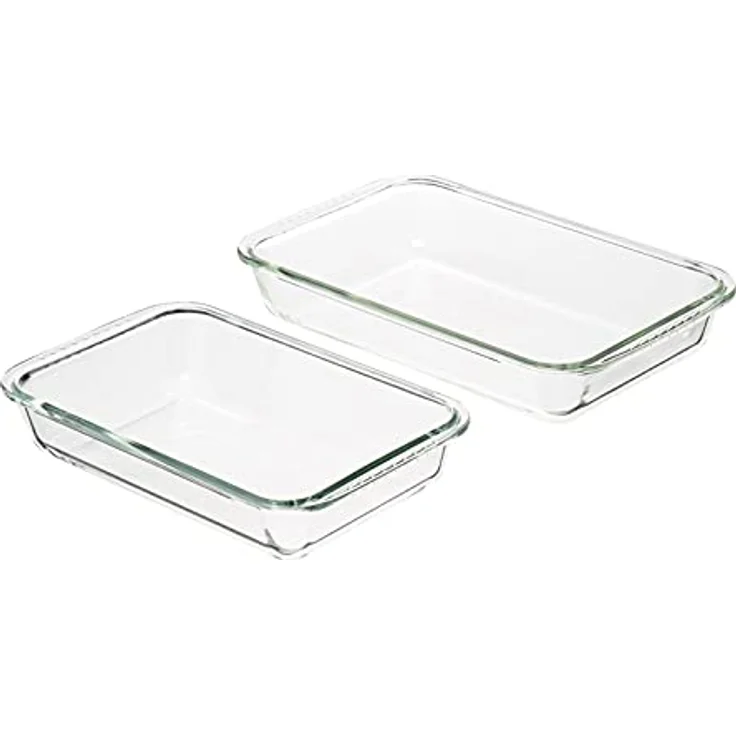 Amazon Basics Ofenfeste Auflaufformen aus Glas, 2er-Set, rechteckig (3 l und 2 l) – Bild 2