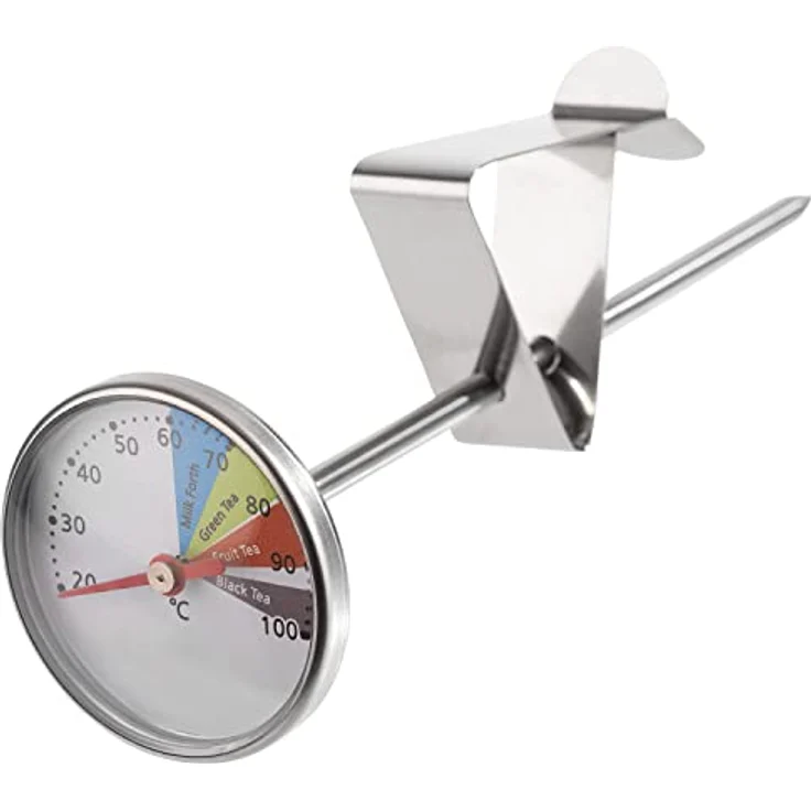 APS 10355 Thermometer für Milchkännchen, mit Clip, höhenverstellbar, Temperaturbereich 20°C bis 100°C – Bild 1