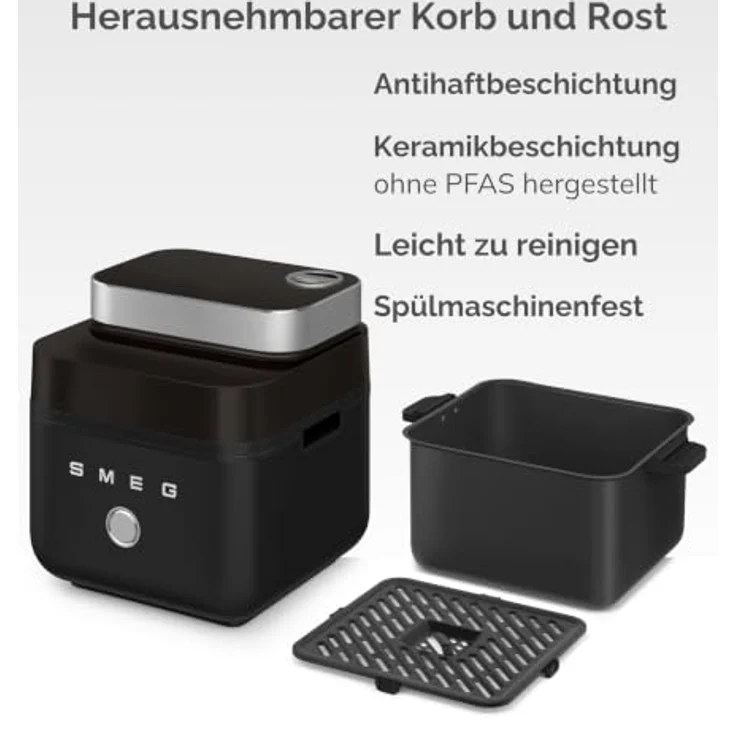 Smeg Heißluftfritteuse AFC01SBMEU, Heißluftfritteuse in storm blue mit multifunktionalem Kochsystem – Bild 4