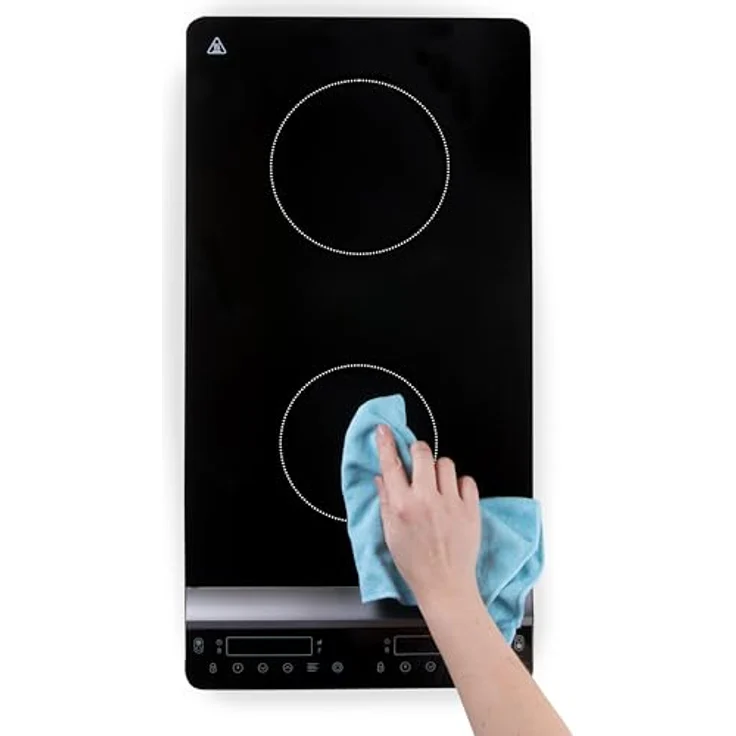 Domo DO30211IP Doppelkochplatte - vertikale Induktionskochplatte mit Timer, Schwarz – Bild 4