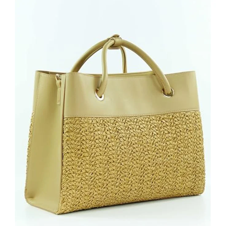 Valentino Alexia Summer Shopper Tasche, 35 cm, braun, 100% Bast – Bild 4