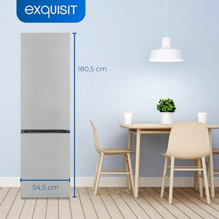 Exquisit Kühl-Gefrierkombination KGC265-70-NF-040C inoxlook | 253 L Volumen | Kühl Gefrierkombination No-frost | Türanschlag wechselbar | Kühlgefrierkombination freistehend – Bild 4