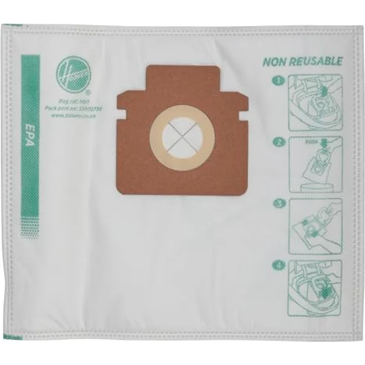 Hoover H90 Staubsauger XL-Beutel, Original, Mikrofaser, Pure EPA, Anti-Geruch, Extra-Filterung, 4 Stück – Bild 2