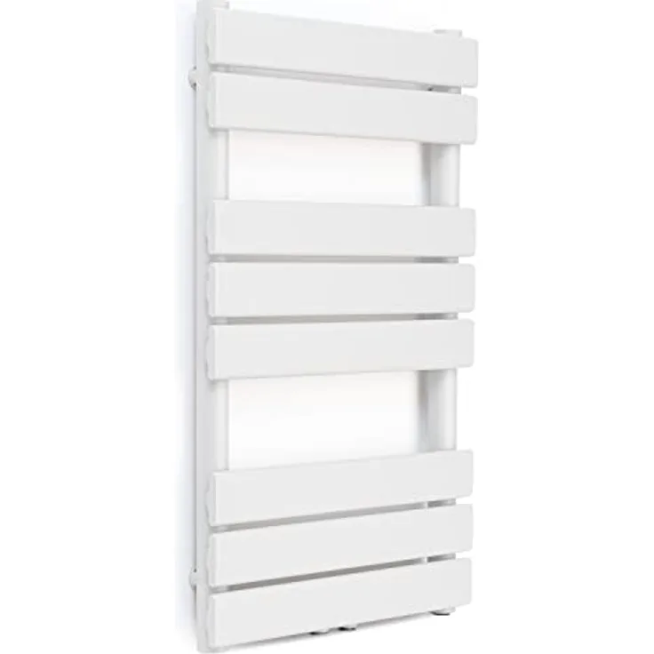 Blumfeldt Badheizkörper, Design Heizkörper Flach, 355 W Vertikal Heizkörper mit Thermostat, für Badezimmer & Wohnzimmer, Weiß