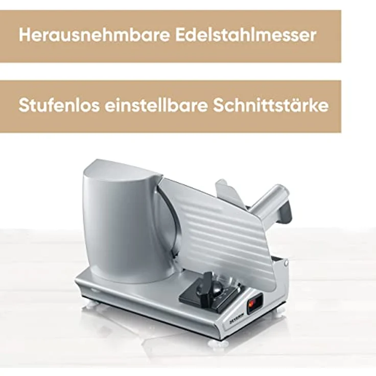 SEVERIN AS 3915 Allesschneider (180 W, Inkl. Schinkenmesser, Edelstahlmesser) silber – Bild 2