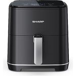 SHARP AF-GS552AE-B Heißluftfritteuse 5,5L mit digitaler Steuerung – Touchdisplay Funktion, 8 Programme, 1650W, Schwarz, Backen ohne Öl