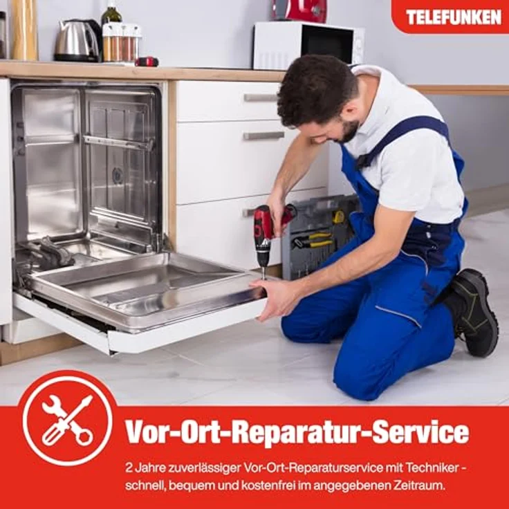 Telefunken GEV6014A Geschirrspüler 60 cm vollintegrierbar, 14 Gedecke, 9 Programme, Aquastop, energieeffizient, leise 44 dB – Bild 9