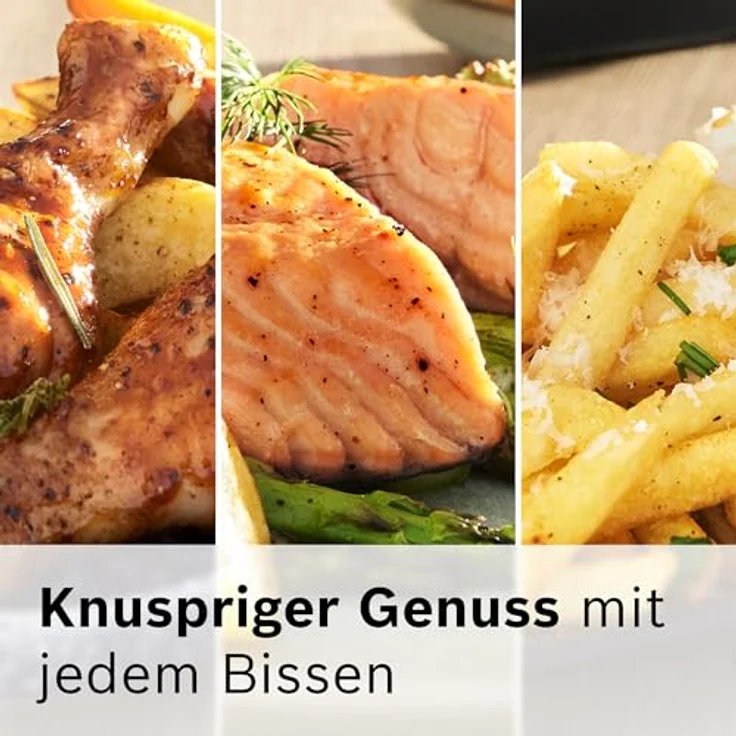 BOSCH Heißluftfritteuse Air Fryer Serie 4 MAF462B0, 6,1l, 2 Heizelemente, 7 Programme, Auftaufunktion, spülmaschinengeeigneter Korb/Gitter, schwarz – Bild 7