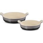 Le Creuset Auflaufformen-Set rund Tradition 20/24 cm Flint, Auflaufform, Grau